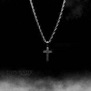 Cross my heart rope chain + CZ cross pendant.